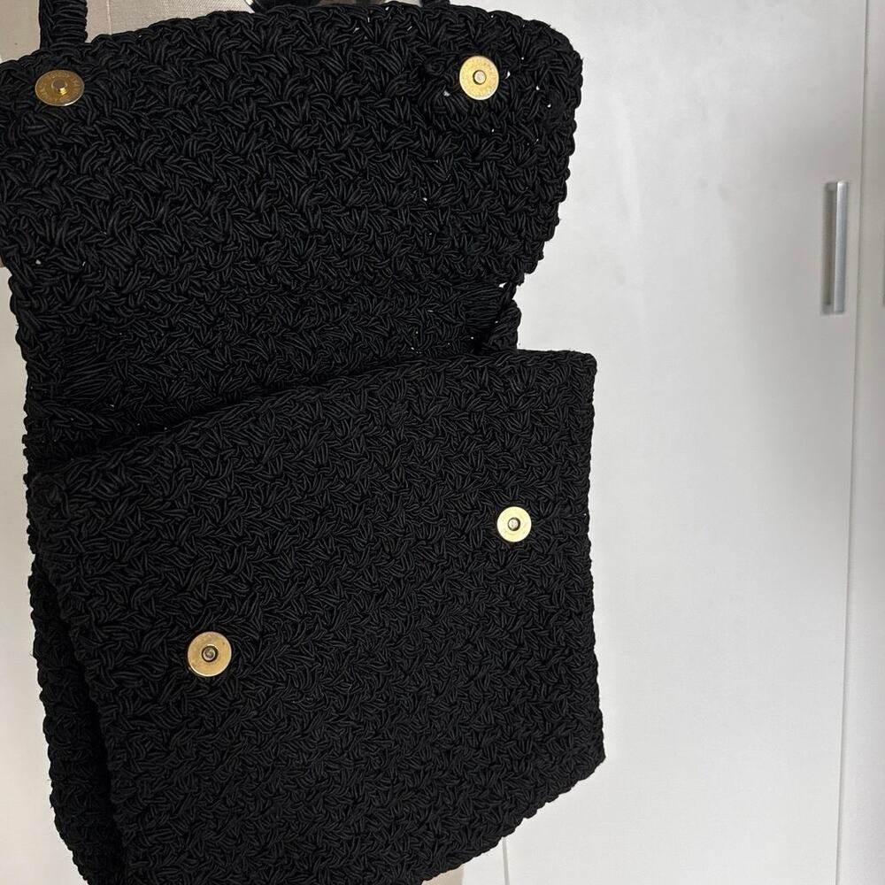CARRIE FORBES Black Crochet Shoulder Strap Handbag - Picture 4 of 7